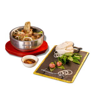 Beef Rib pho in hot Stone Bowl